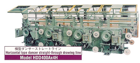 Model HDD400Ax4H Horizontal type dancer straight-through drawing line
